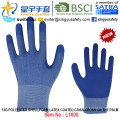 Gants enduits de latex de mousse de Shell de 13G (L1000) Criss-Cross sur la paume avec CE, En388, En420, gants de travail